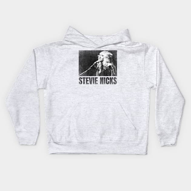 stevie nicks simple urban black n white Kids Hoodie by sagitaerniart